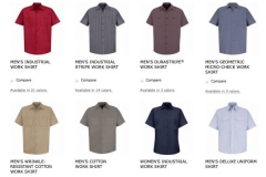 Men's Work Shirt Selection Display Image At Uniform Supply Company In NJ - Prime Uniform Supply